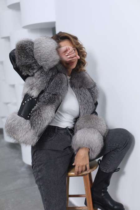 Real Silver Fox fur Coat best