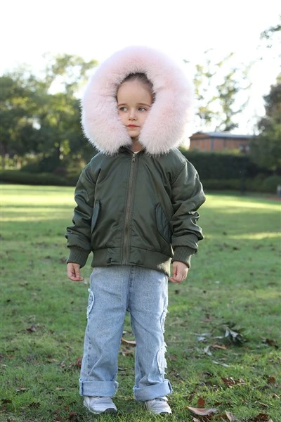 Coats Kids Fur Hoodie